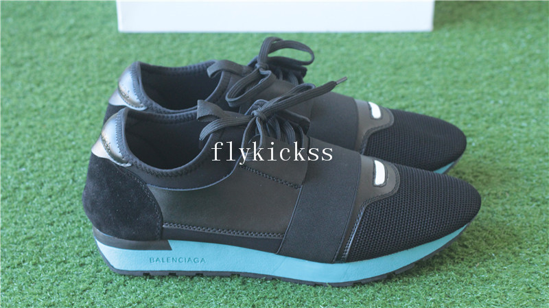 Balenciaga Race Runner Trainers Black Blue